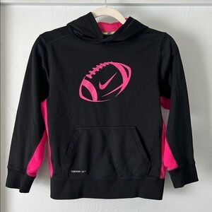 Nike Kids Black and Pink Football Hoodie